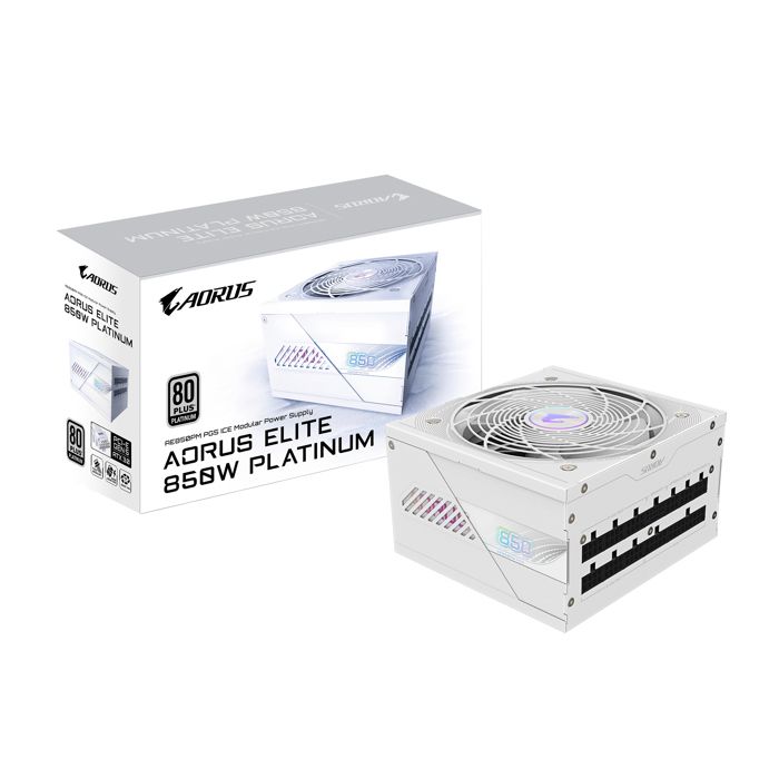 GIGABYTE AORUS ELITE P850W ICE Alimentation PCIe 5.0 80 PLUS Platinum Conception entièrement modulaire Ventilateur de 120 - vue 3