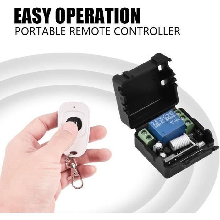 Yctze Récepteur Relais Sans Fil Multifonction 4 Voies 12V Pour Ouvre-Porte Garage Télécommande