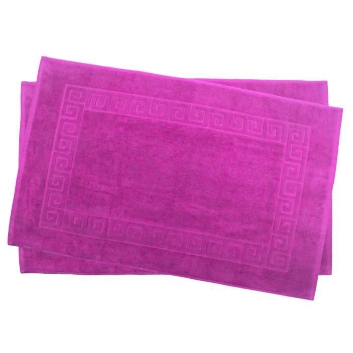 Set Di 2 Tappetini Per Bagno Julie Julsen, 50x80 Cm, Cotone 900 G/m², Con Doppia Cornice, Colore Lilla - 4