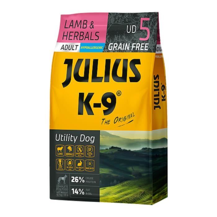 Julius-K9 Lamb & Herbals - Croquettes sans céréales - Pour chien adulte - 10kg