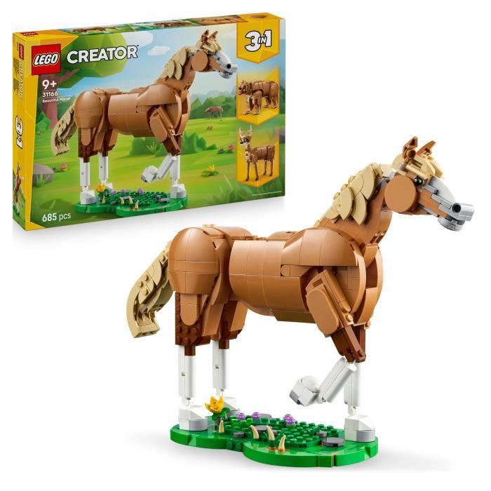LEGO Creator 3-en-1 31166 Le Beau Cheval - Jeu de Construction  dès 9 ans