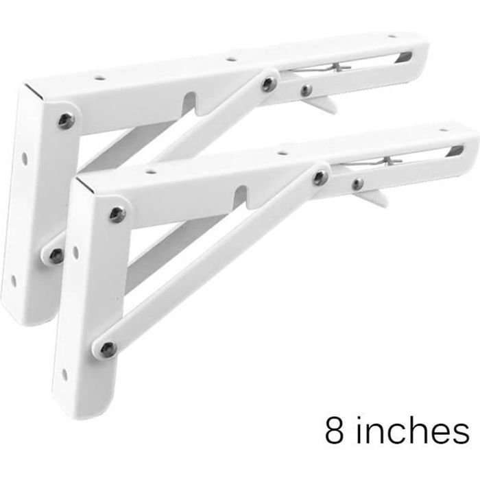 1 paire pliantes Supports de tablettes robuste Pliable Support de tablette pour Table de travail Gain d'espace bricolage Support