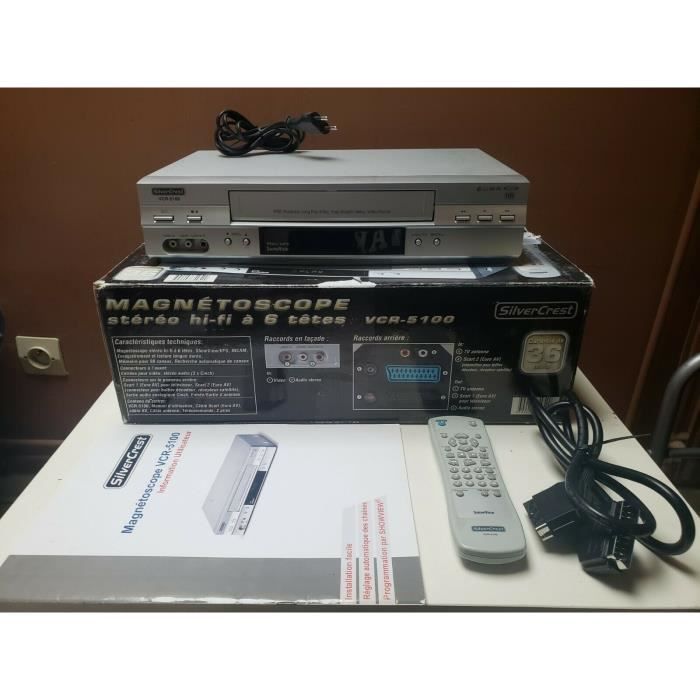 MAGNETOSCOPE SILVERCREST VCR-5100 / LG MG64 LECTEUR ENREGISTREUR K7 CASSETTE VIDEO VHS VCR + TEL