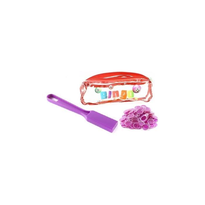 Kit Loto/bingo Complet 3 En 1 - 100 Pions Magnétiques, Bâton Ramasseur Et Trousse De Rangement - Idéal Pour Jeux En Famille Ou Animations