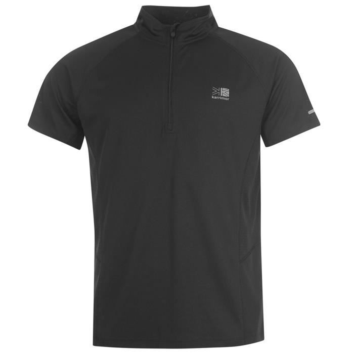 Tee shirt col montant manches courtes homme