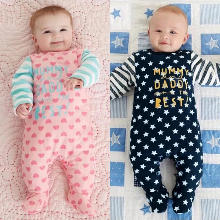 Nouveau bébé Romper Bébé Combinaison Bébé Vêtements Nouveau-né Filles  Garçons Combinaison Hiver Automne