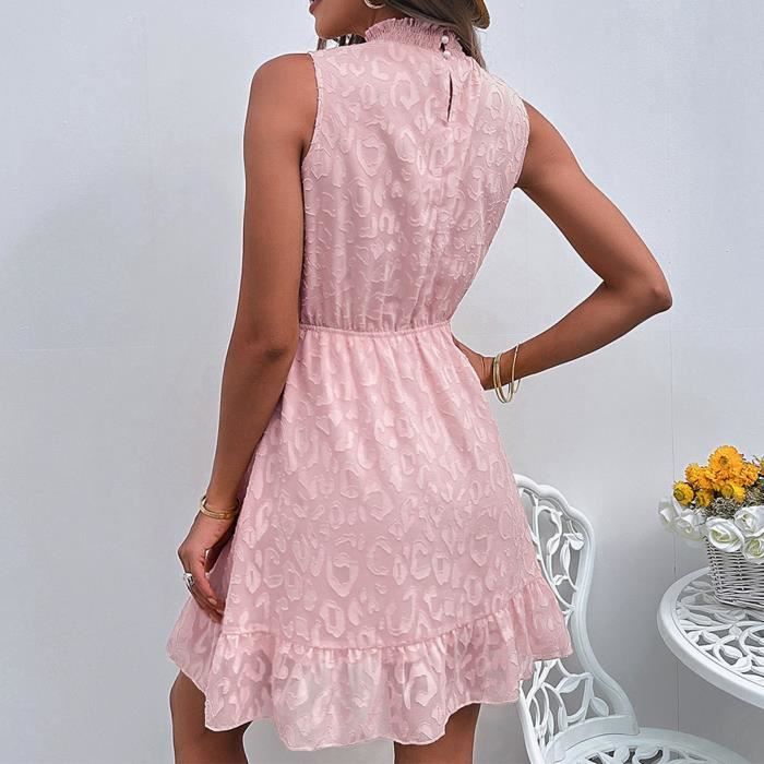Dioche Robe courte en mousseline de soie pour femme Women s