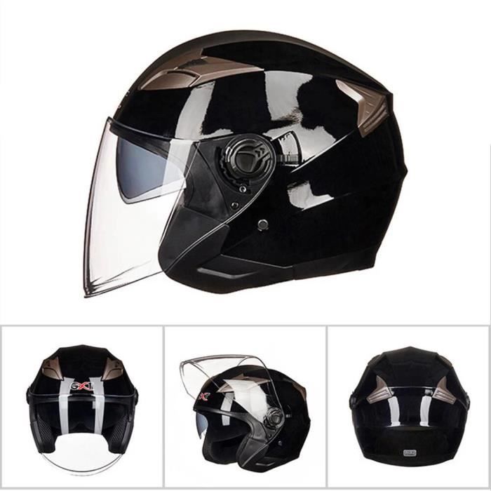 Demi-Casque Moto Multi-Sports - Léger, Pare-Soleil, Taille 45-65 Cm, Pour Scooter Et Cruiser - 11