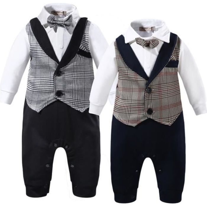 Marron 0 24 Mois Grenouillere Costume Fete Mariage Combinaison Pour Bebe Garcon Nouveau Ne Marron Cdiscount Pret A Porter