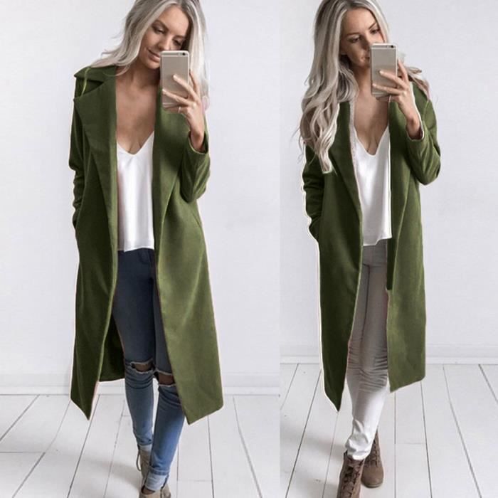 Manteau vert long clearance