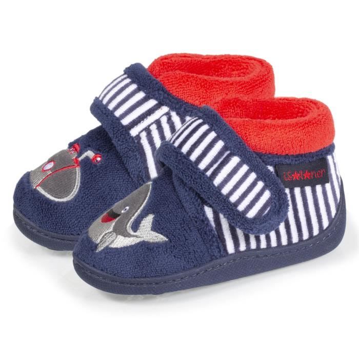 Chaussons bebe garcon ISOTONER Semelle antiderapante Marine
