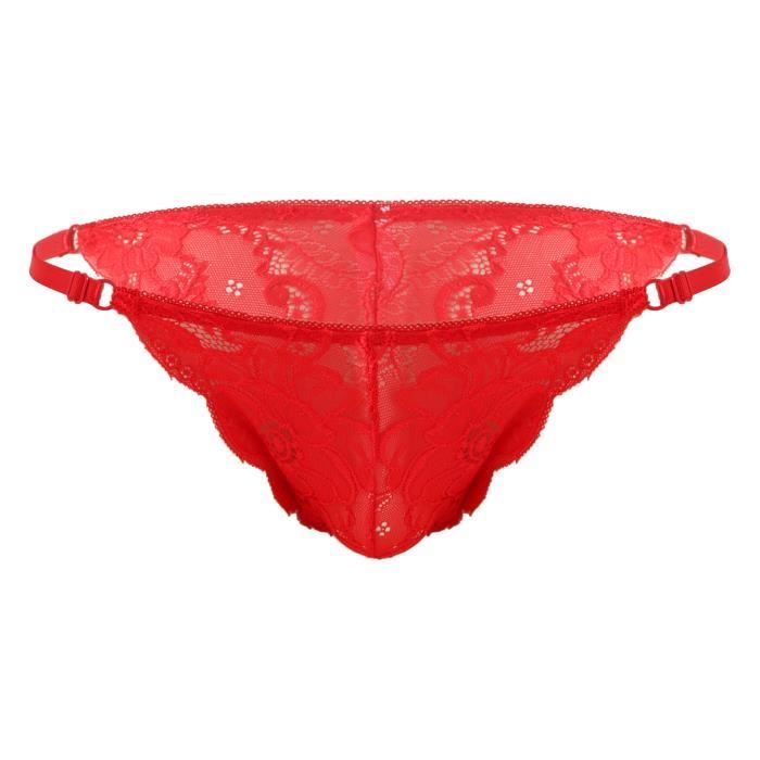Iixpin Sissy Slip Homme Sexy Culotte Dentelle String Coquin Hot Tanga Gay Jockstrap Underwear Rouge Rouge Cdiscount Pret a Porter