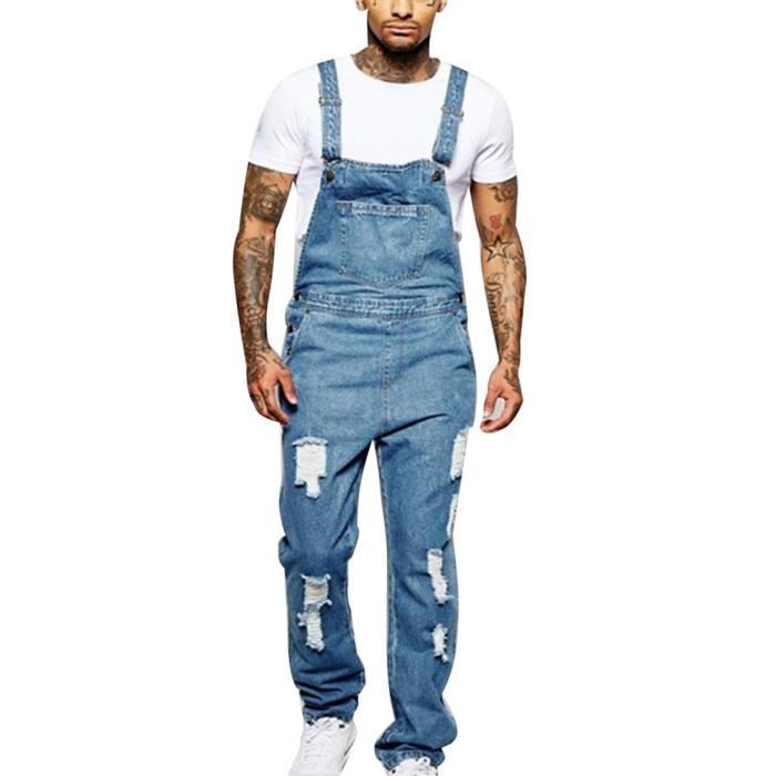 Salopette en Denim pour Homme Dechir en D tresse Jean Vintage