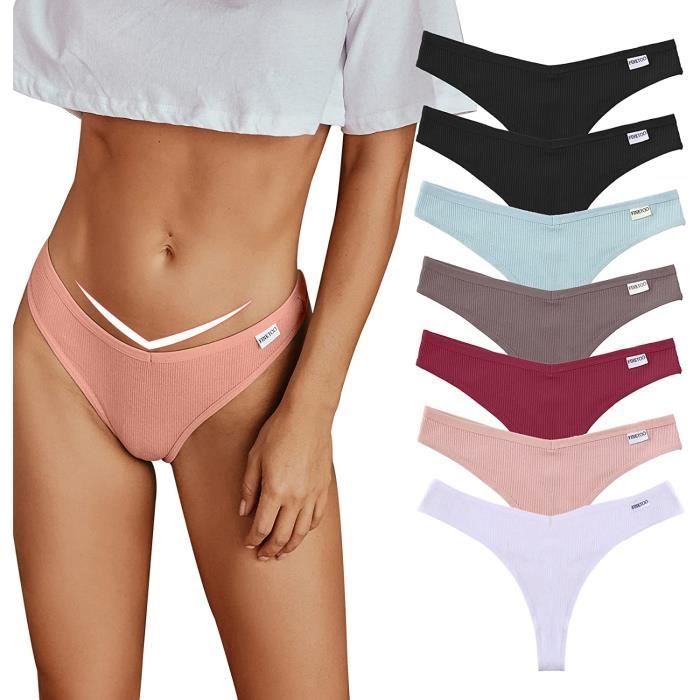 Lot De 6 Strings Coton BeReady - Tanga Femme Confortables, Taille Basse