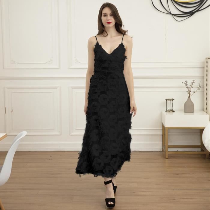 Robe de best sale soirée plume longue