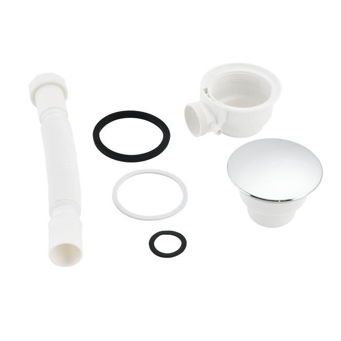Vidange De Douche VONLIS – Siphon Blanc Chromé 60 Mm, étanche Et Pratique !