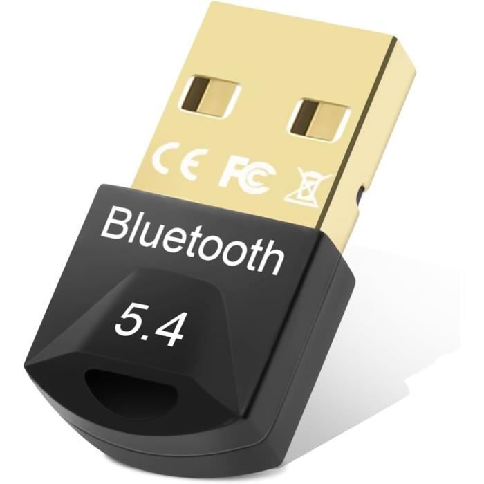 Dongle Bluetooth 6.0 Pour PC - Portée 150m - Plug & Play Windows 11/10/8.1 - Faible Latence - Connecte 7 Appareils