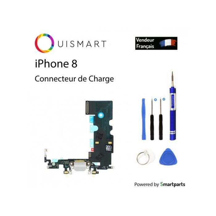 OuiSmart® Nappe dock flex connecteur de charge BLANC micro antenne pour iPhone 8