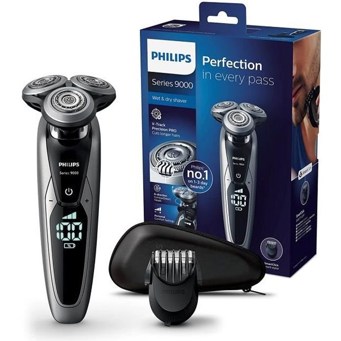 Philips S9711/41 Rasoir électrique Series 9000 avec tondeuse barbe  clipsable - Cdiscount Electromenager