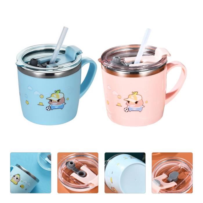 2pcs Tasse De Lait Pour Enfants D Eau Pour Bebe En Acier Inoxydable Avec Couvercles Tasse A Bec Gobelet Verre D Apprentissage Cdiscount Puericulture Eveil Bebe