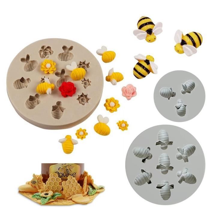 Moule En Silicone Abeille Pour Sucettes Et Chocolats - Résistant Au Four (-40°C à 230°C), Réutilisable, Facile à Démouler