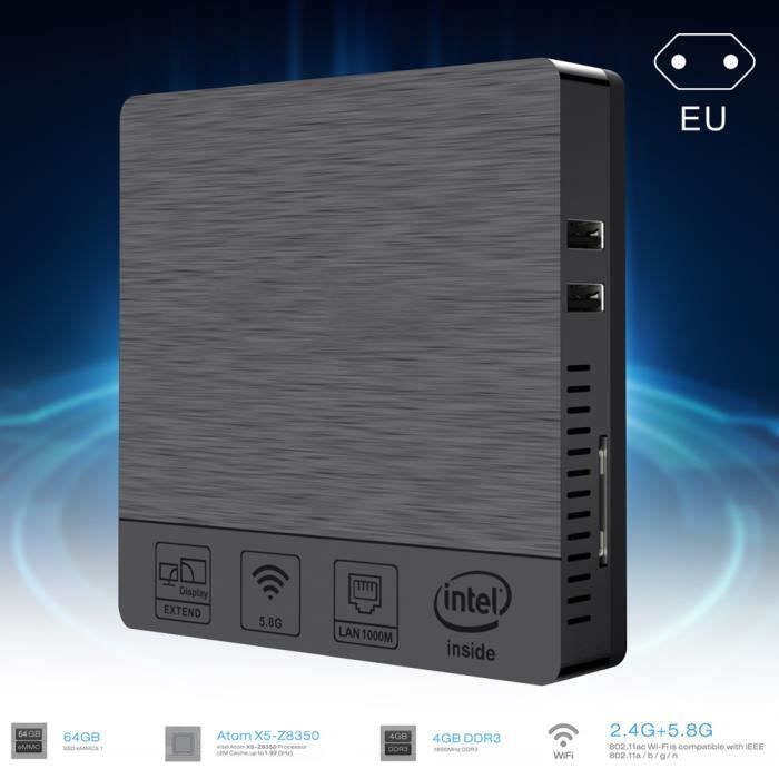 BT3 PRO Mini PC Atom x5-z8350 4K Prise en charge