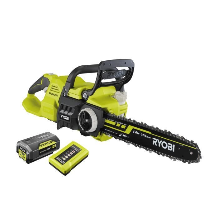 Tronçonneuse sans fil 36V MAXPOWER RYOBI RY36CSX35A-150 - Brushless, Guide 35 cm - 1 batterie 36V 5,