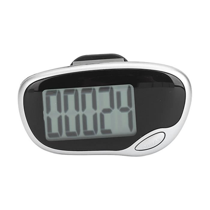 Podomètre Numérique LCD Bolvina – Poche, Clip Ceinture, Comptage Pas/calories/distance, Pile Incluse (AG10), Noir