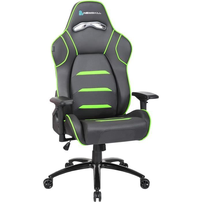Chaise Gamer Avec Haut-parleur Bluetooth 5.0 Et Lumières LED RGB - Dossier Ergonomique Réglable, Coussin Lombaire - Gris/Noir