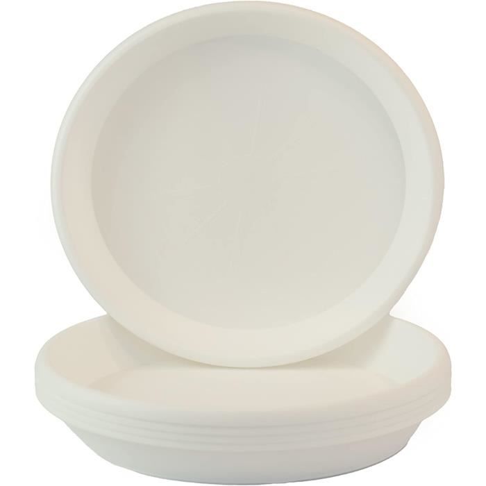 5 Soucoupes Pots De Fleurs Carrées 29x29cm - Blanc - Plastique Durable