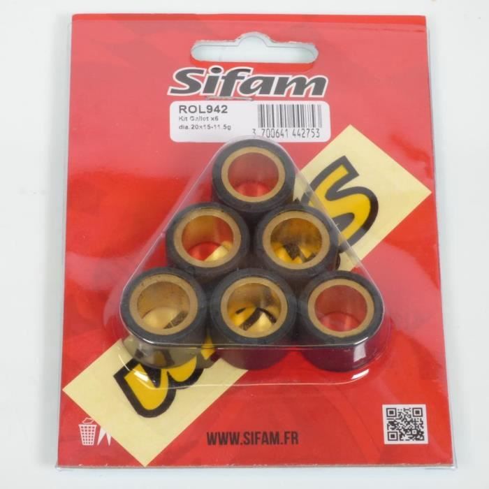 Galets Rouleaux Variateur Sifam 20x15 11.5g Pour Honda 125 Fes S-Wing 2007-2014 - Lot De 6