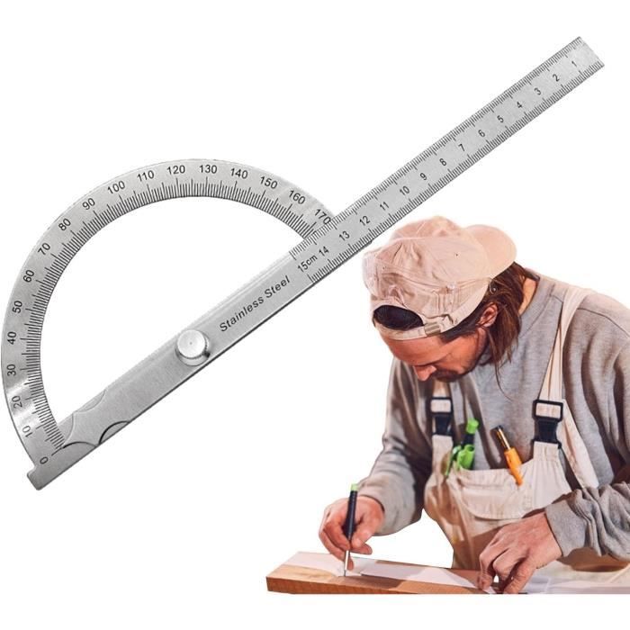 Rapporteur D'angle 180° TSI - Avec Règle 10 Cm - Transparent - Pour école Et Bricolage
