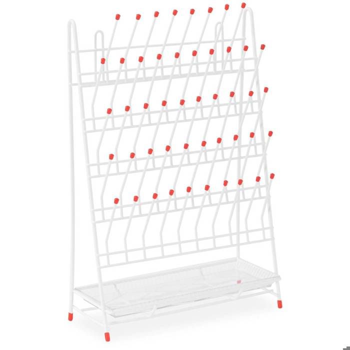 Étendoir à Tubes ZIUTPDAX 24 Piquets - Support Mural Métallique Pour Verrerie De Laboratoire