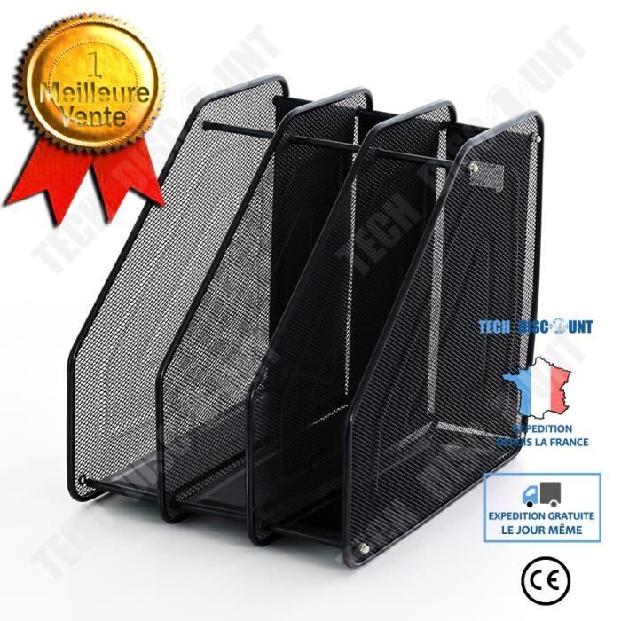 support de bloc-notes mémo Rack de stock Support de fichiers Rangement de courrier noir à 4 compartiments organisateur de courrier en treillis métallique support de stockage de fournitures de bureau 