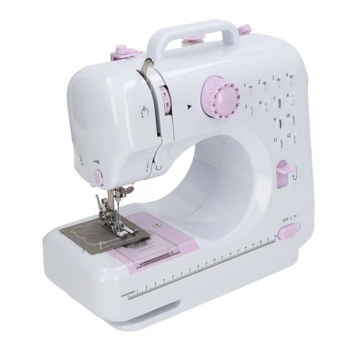 TMISHION Machine à broder Machine à coudre domestique électrique avec fonction de couture 12 motifs de points Enrouleur