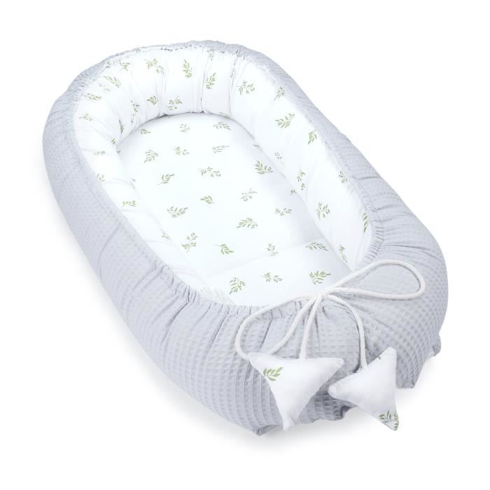 Totsy Baby - Réducteur De Lit Bébé 90x50cm En Coton Gaufré, Cocon Douillet Polyvalent Pour Couffin, Nid D'ange Et Naissance - Gris Ballons