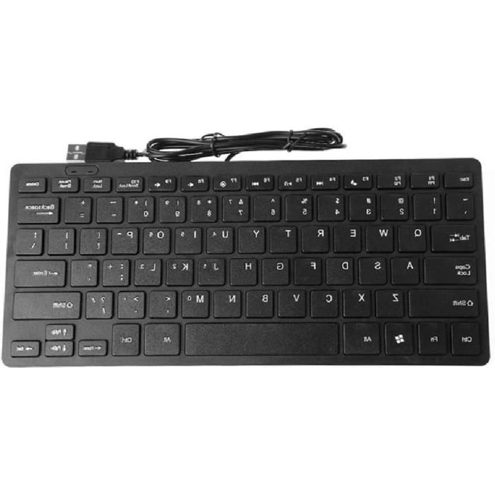 Clavier filaire mince Protable Mini clavier ergonomique avec touches  multimédia pour ordinateur portable Mac ordinateur de bureau Pc tout-en-un