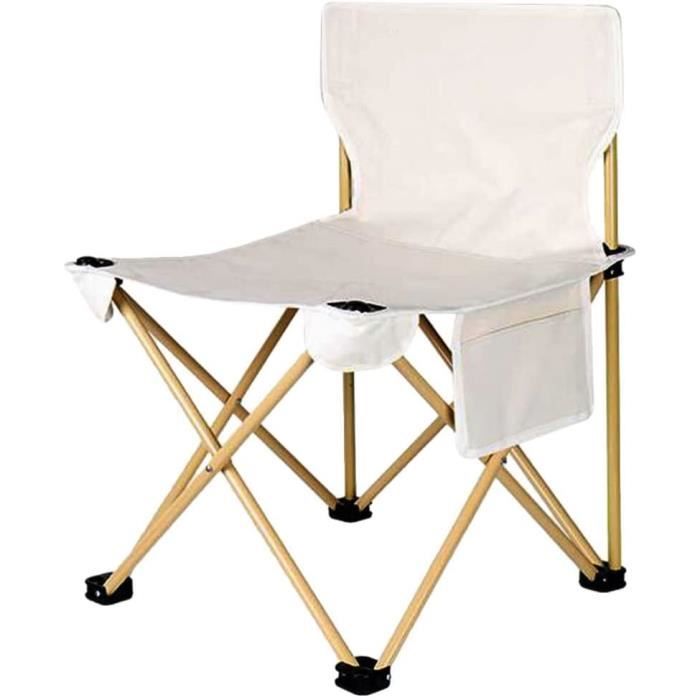 Chaise De Camping Pliable Haut Dossier - Aluminium Et Polyester - Portative Avec Sac - ICLOVERFOREVER