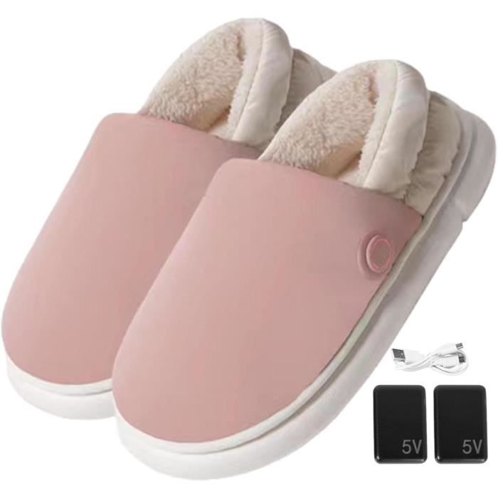 Pantoufles Chauffantes USB - 3 Niveaux De Température Réglable, Semelle Antidérapante - Confort Douillet Pour Pieds Froids