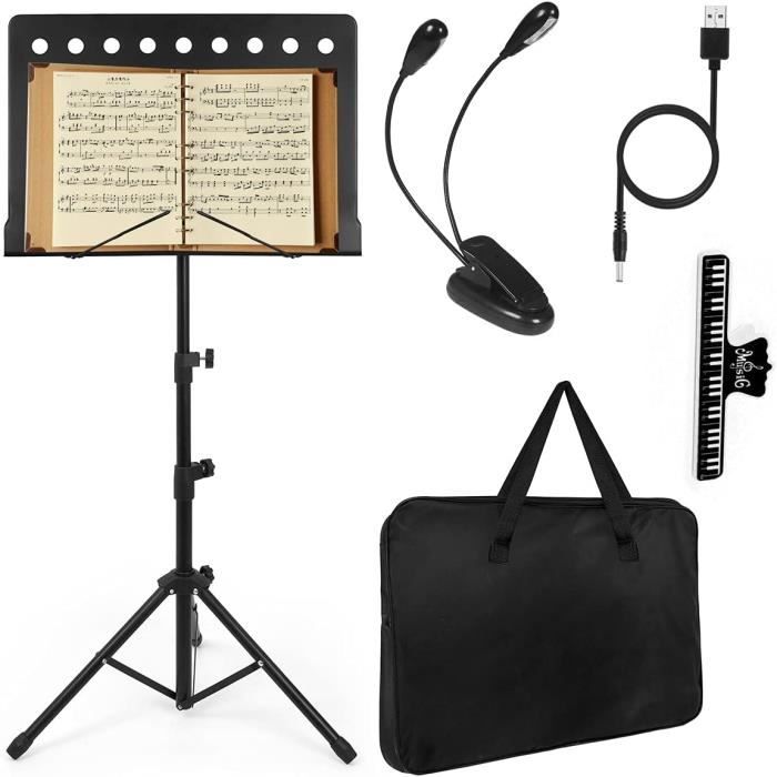 Lampe à Clip LED Réglable Pour Pupitre Musique - 8 LEDs - Alimentation USB Ou Piles