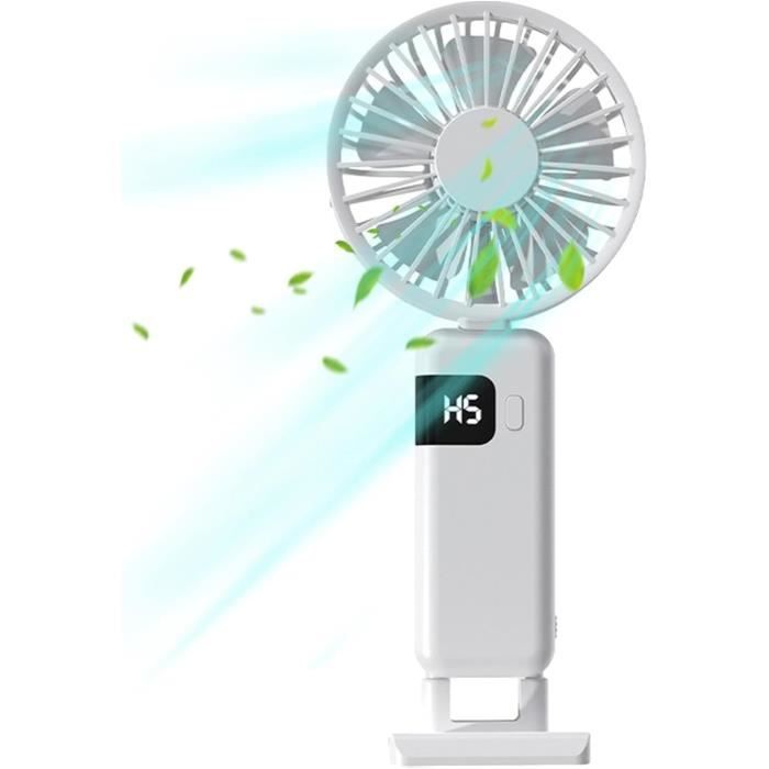 Mini Ventilateur Portable Avec Brumisateur USB Rechargeable - 5 Vitesses, Pliable, Idéal Bureau Et Voyage - 10