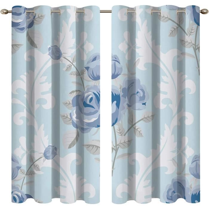Rideaux Occultants YoungsTex Pour Chambre - 2 Panneaux 106,7x160cm - Bleu Layette - Isolation Thermique & Phonique