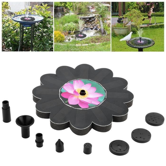 Lot De 11 Fontaines à Eau Solaires 11 Cm - Pompe Solaire 200 L/H, 5 Buses, Câble 3m - Idéale Pour Bain D'Oiseaux Et Bassin à Poissons