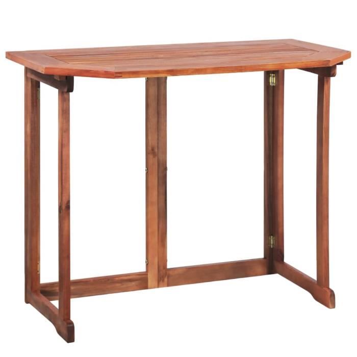 Table De Balcon Bois D Acacia Massif 90 X 50 X 75 Cm Achat