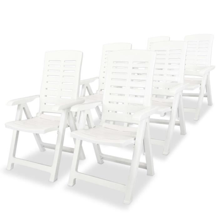 vidaXL Chaises de Jardin Inclinables Plastique - vue 3