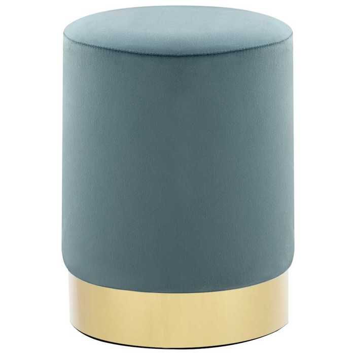vidaXL Tabouret Bleu clair et doré Velours 28 x 36 cm 249840