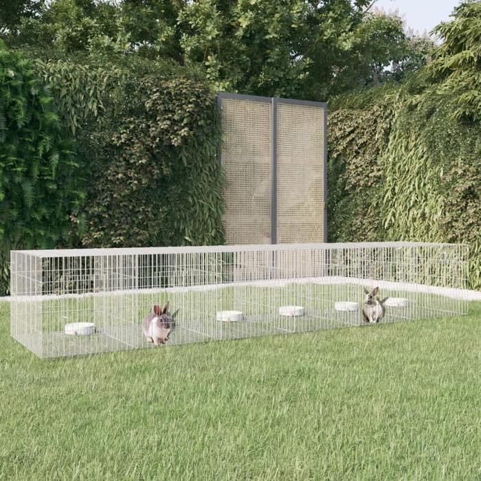 VidaXL Cage à lapin 6 panneaux 327x79x54 cm
