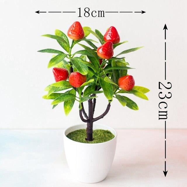 Bonsaï Artificiel Réaliste - Plante D'intérieur Décorative PVC, 25 Cm De Haut - Sans Entretien, Pour Maison Ou Bureau