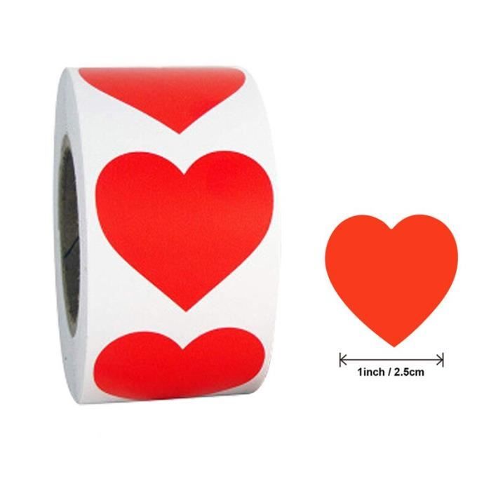 Sticker Coeurs rouges en forme de coeur 