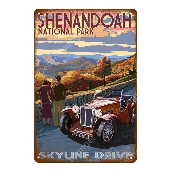PLAQUE MÉTAL course auto rallye 30 X 20 CM